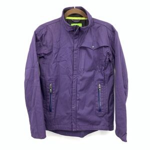 Vulpine Women Size Small Jacket Zip Front Harrington Rain Coat Purple Cycling